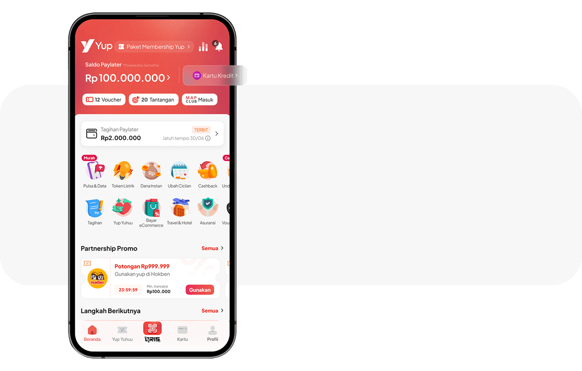 Masuk ke Menu<br/>Kartu Kredit